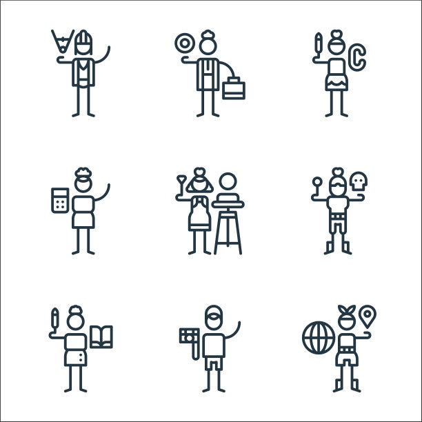 一般艺术线图标线性设置质量线图片下载