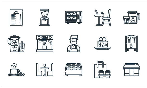 咖啡线图标线性设置质量线设置等图片下载