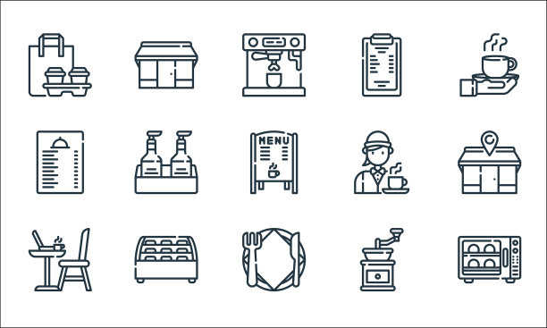 咖啡线图标线性设置质量线设置等图片下载