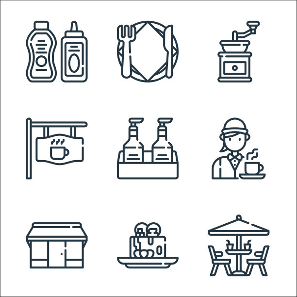 咖啡线图标线性设置质量线设置等图片下载