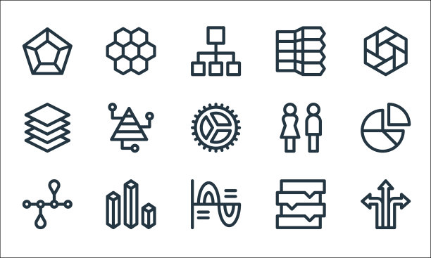 信息图元素线图标线性集合图片下载