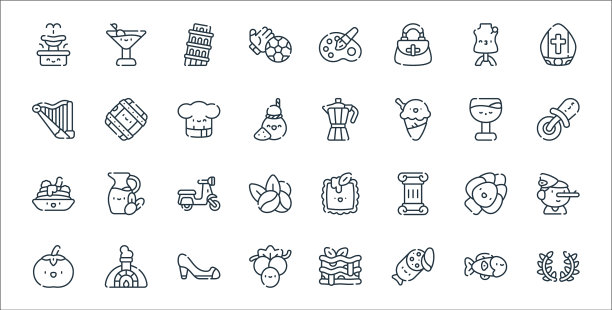 意大利线图标线集质量线集等图片下载