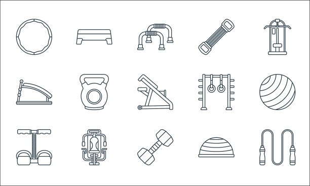 健康线图标线性集质量线集图片下载