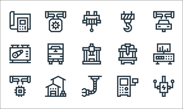 制造线图标线性设置质量线图片下载