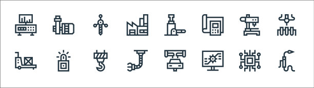 制造线图标线性设置质量线图片下载