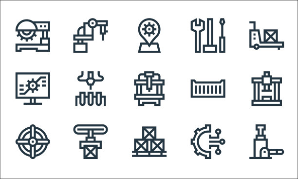 制造线图标线性设置质量线图片下载