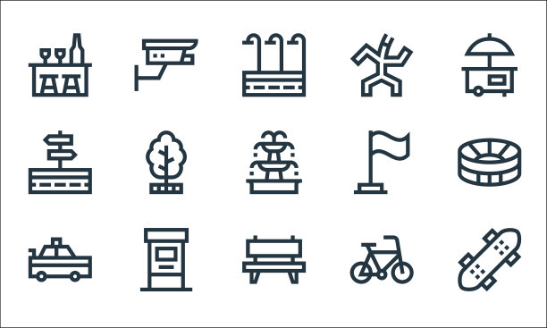 城市生活线图标线集质量线集图片下载