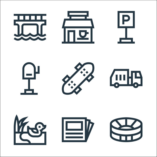 城市生活线图标线集质量线集图片下载