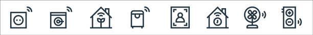 平面智能家居线图标线性设置质量线图片下载