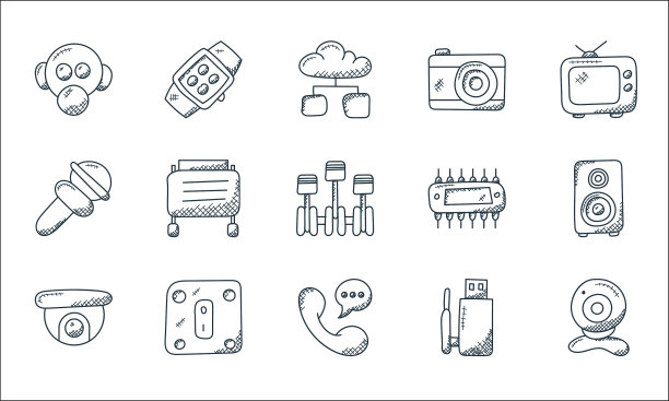 技术线图标线性集质量线集图片下载