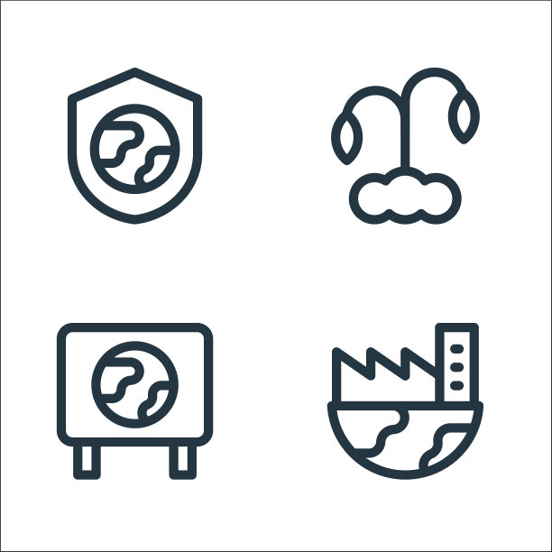 地球母亲日线图标线性集质量图片下载