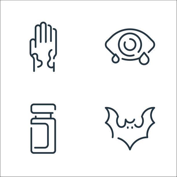 病毒传播线图标线性集质量图片下载