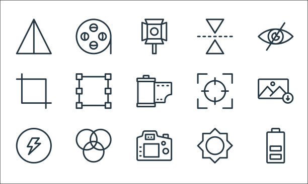 摄影线图标线性设置质量线图片下载