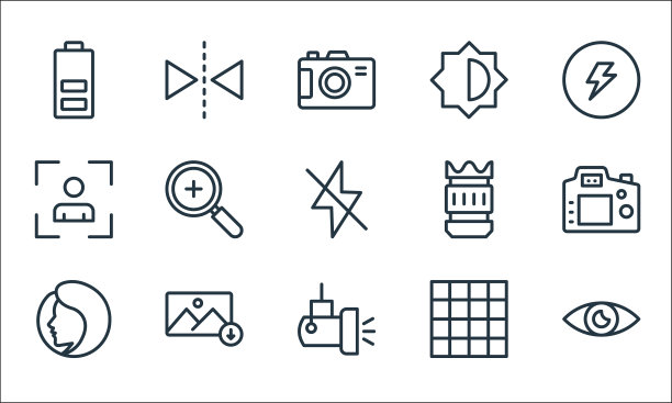 摄影线图标线性设置质量线图片下载