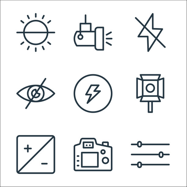 摄影线图标线性设置质量线图片下载