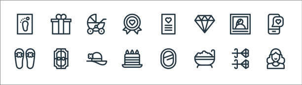 母亲节线图标线性设置质量线图片下载