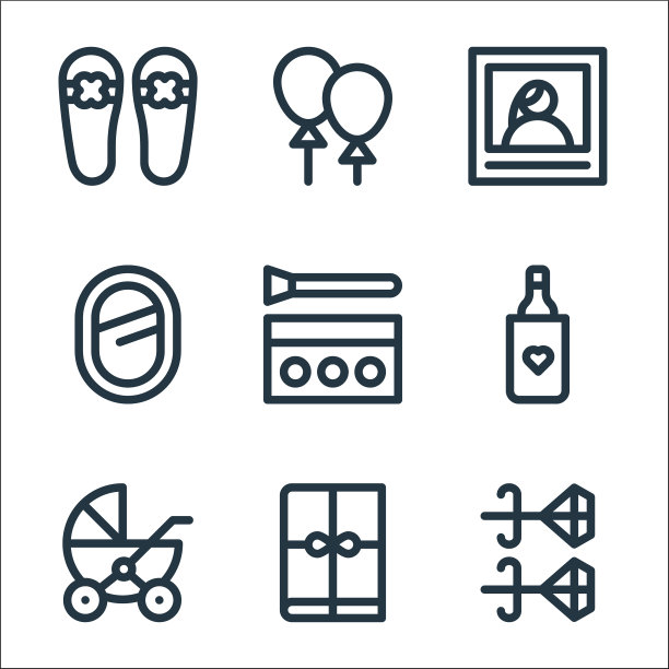 母亲节线图标线性设置质量线图片下载