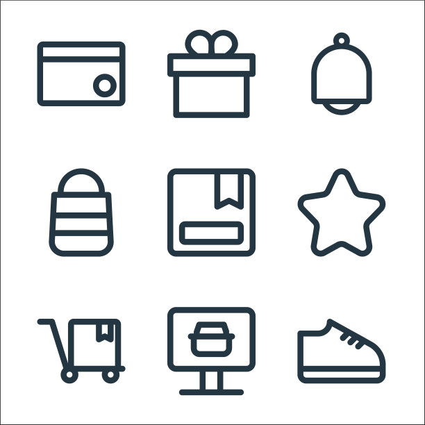 电子商务线图标线性集质量线集图片下载