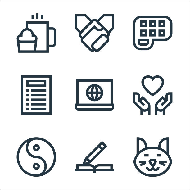 心理健康线图标线性设置质量线图片下载