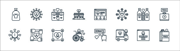 慈善线图标线设置质量线设置图片下载