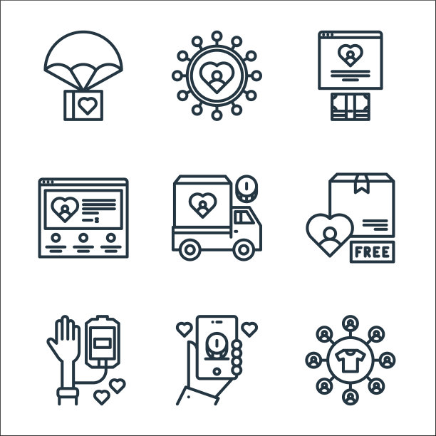 慈善线图标线设置质量线设置图片下载