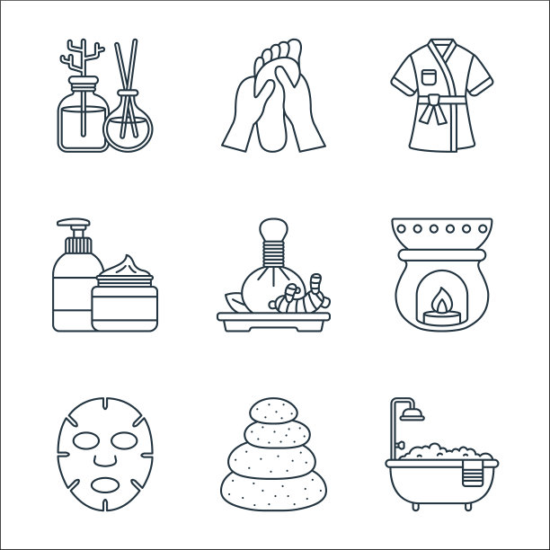 水疗线图标线性设置质量线设置等图片下载