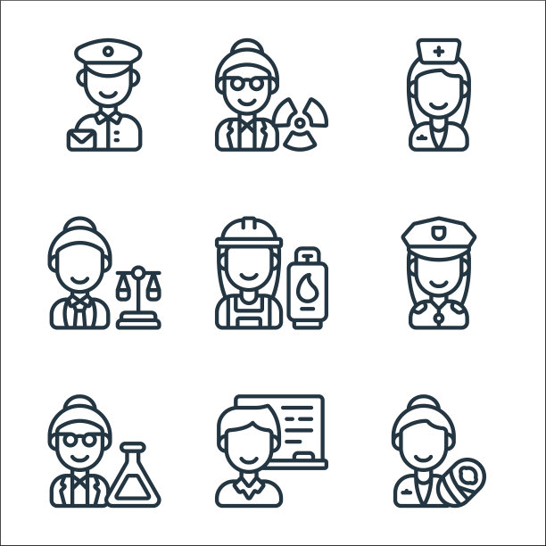 关键工人线图标线性设置质量线图片下载