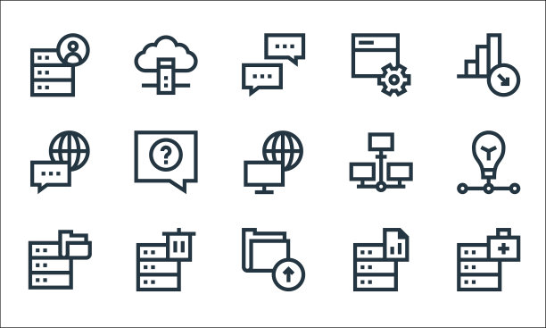 大数据线图标线性集质量线集图片下载