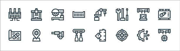 制造线图标线性设置质量线图片下载