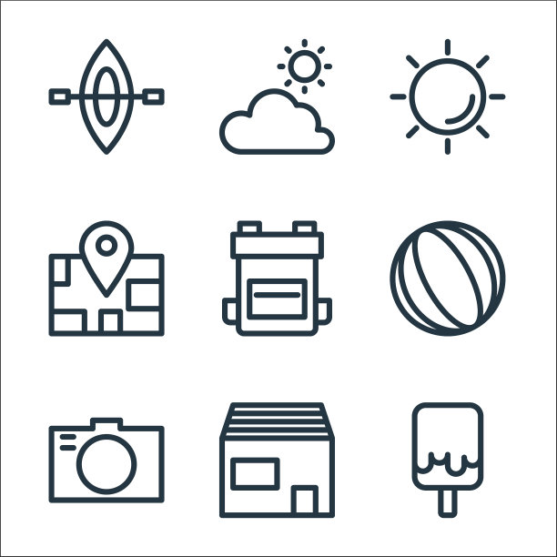 假日线图标线性集质量线集图片下载