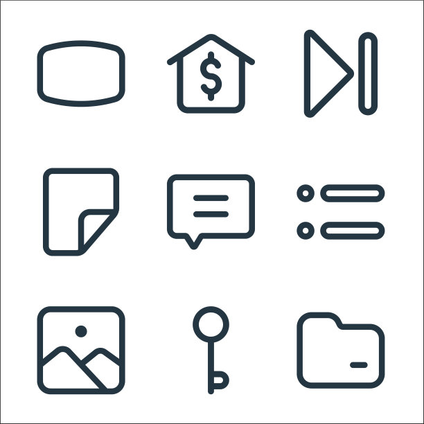 界面线图标线性集质量线集图片下载