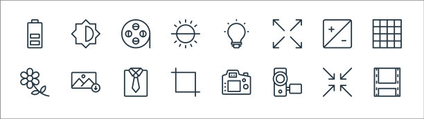 摄影线图标线性设置质量线图片下载