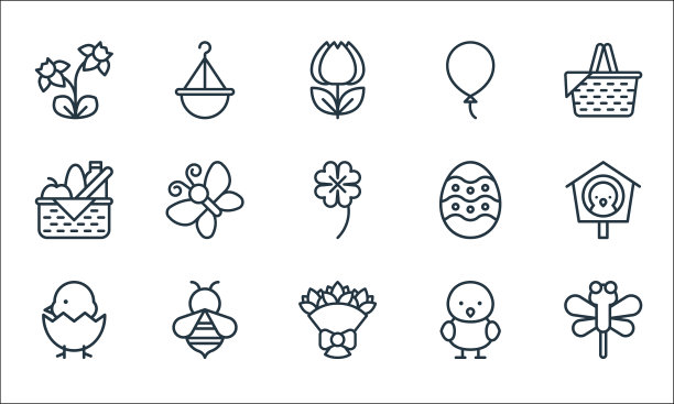 平面弹簧线图标线性设置质量线图片下载