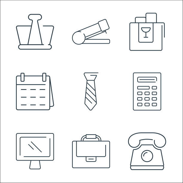 办公室项目线图标线性设置质量线图片下载