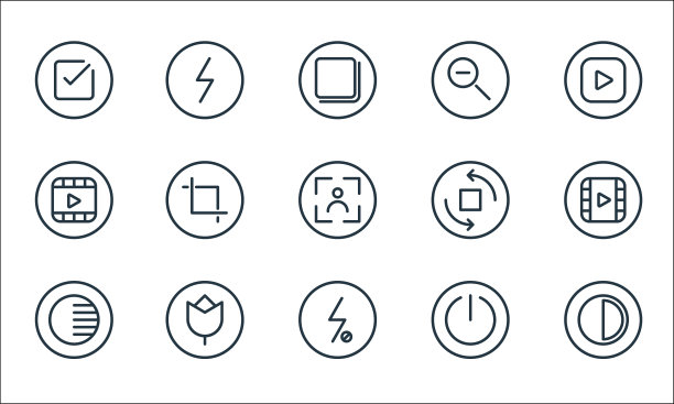 相机线图标线性集质量线集图片下载