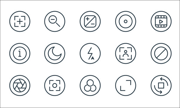 相机线图标线性集质量线集图片下载