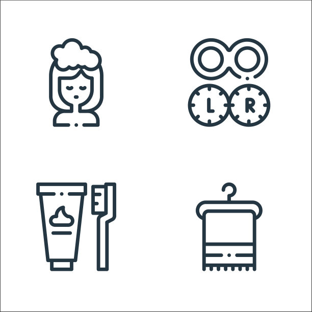 卫生例行线图标线性集质量图片下载