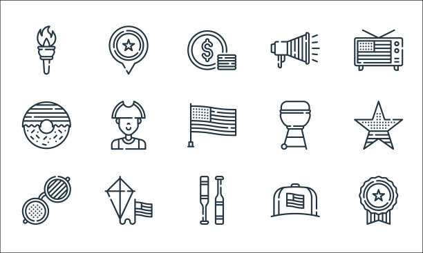 7月线图标线性集质量线集图片下载