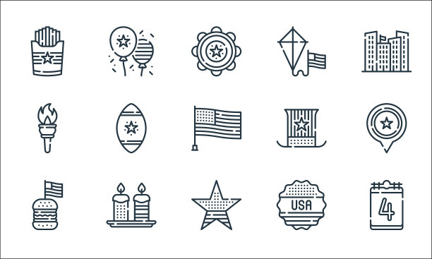 7月线图标线性集质量线集图片下载