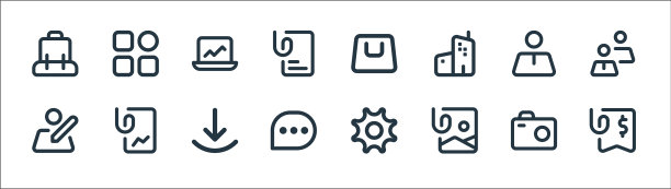 Myicon一线图标线性集质量线集图片下载