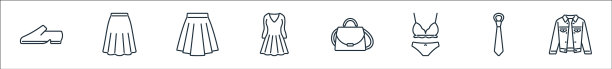 衣服和装备线图标线性集质量图片下载