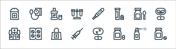 药房线ICONS线性设置质量线设置图片下载