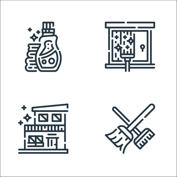 清洁线图标线性集质量线集图片下载