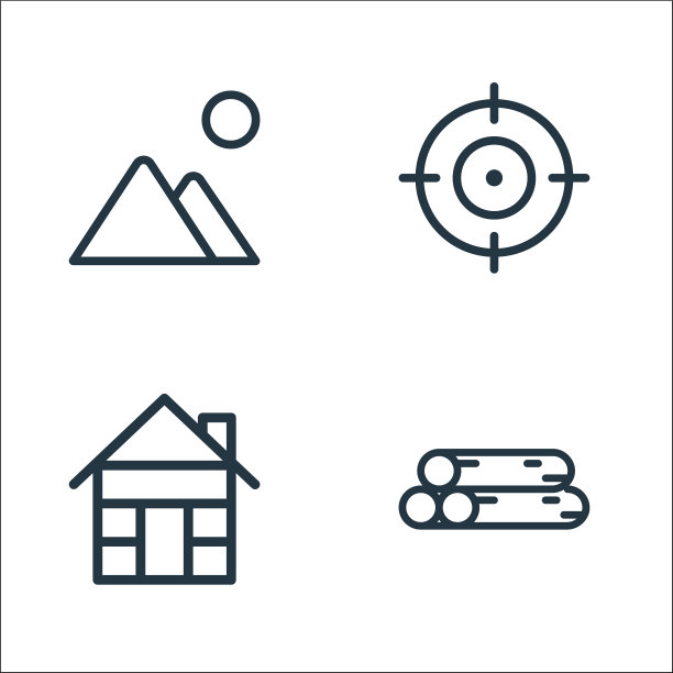 露营线图标线性集质量线集图片下载