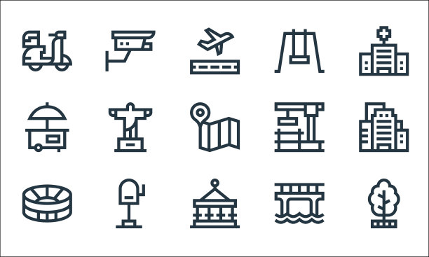 城市生活线图标线集质量线集图片下载