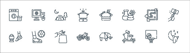 自由时间线图标线性集质量线集图片下载