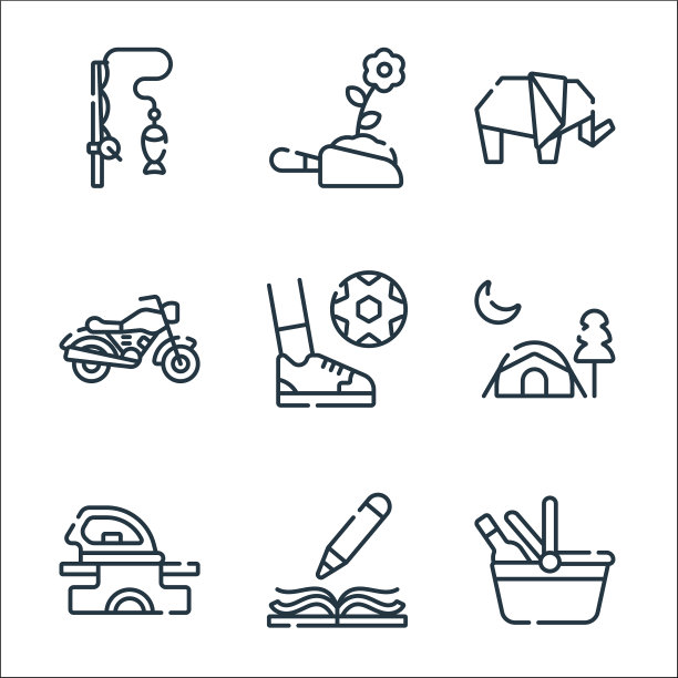 自由时间线图标线性集质量线集图片下载