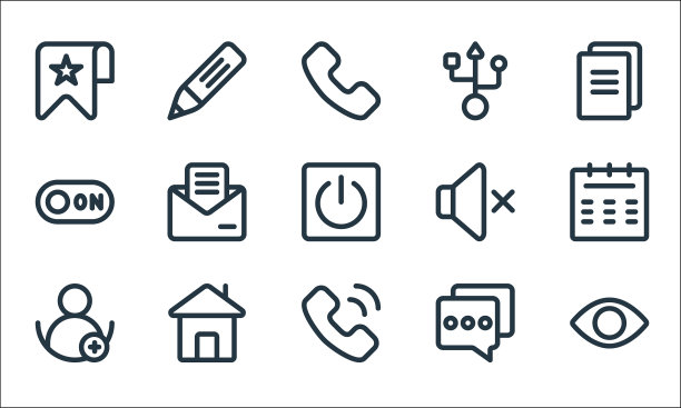 UI线图标线性集质量线集等图片下载