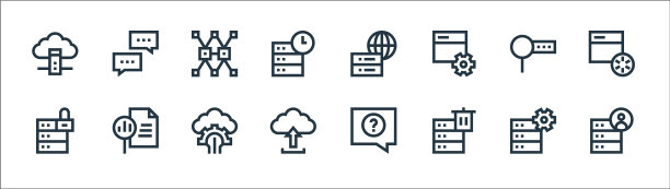 大数据线图标线性集质量线集图片下载