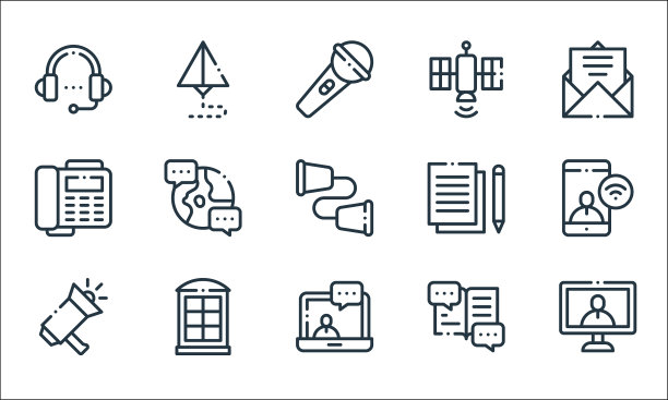 通讯线图标线性设置质量线图片下载